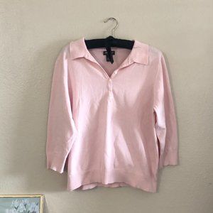 Eddie Bauer academia henley light pink long sleeve